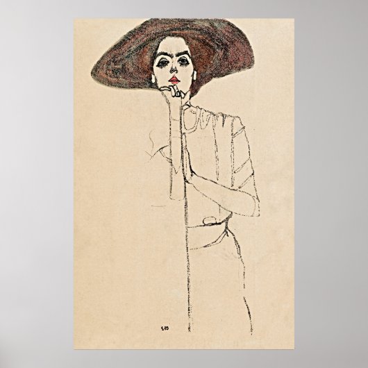 Portret van een vrouw - Egon Schiele Poster (Voorkant)