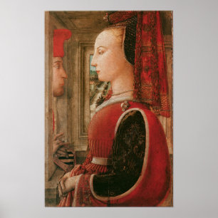 Portret van een vrouw en een Man in een casement,  Poster