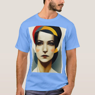 Portret van een vrouw geïnspireerd door Bauhaus-ku T-shirt