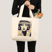 Portret van een vrouw grote tote bag (Voorkant (product))