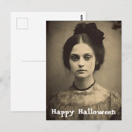  portret van een vrouw Happy Halloween Briefkaart (Voorkant / Achterkant)