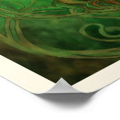 Portret van een vrouw in groene Ierse Keltische kn Poster (Hoek)