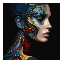 Portret van een vrouw in het Abstract Foto Afdruk