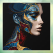 Portret van een vrouw in het Abstract Raamsticker (Vel 3)