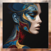 Portret van een vrouw in het Abstract Raamsticker (Vel 2)