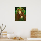 Portret van een vrouw in Shamrock Green Poster (Keuken)