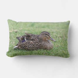 Portret van een vrouw mallard kussen