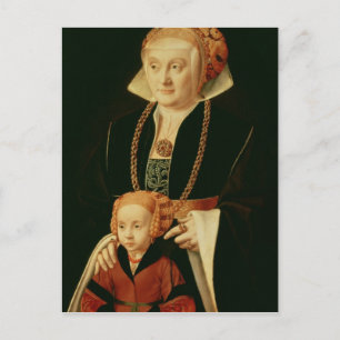Portret van een vrouw met haar dochter briefkaart