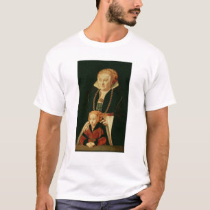 Portret van een vrouw met haar dochter t-shirt