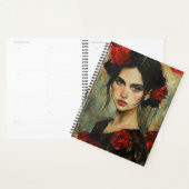 Portret van een vrouw met rode rozen planner (Display)
