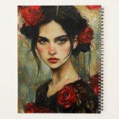 Portret van een vrouw met rode rozen planner (Achterkant)