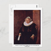 Portret van een vrouw met witte handschoenen briefkaart (Voorkant / Achterkant)