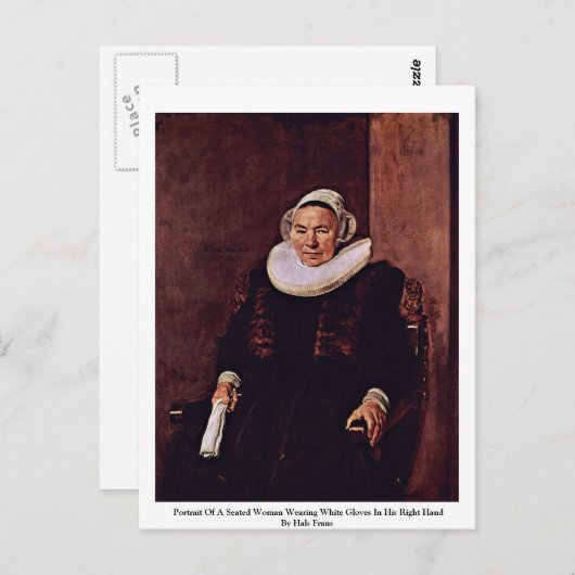 Portret van een vrouw met witte handschoenen briefkaart (Voorkant / Achterkant)