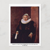 Portret van een vrouw met witte handschoenen briefkaart (Voorkant)