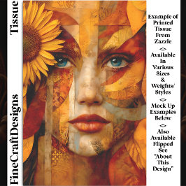 Portret van een vrouw met zonnebloem DS8L Decoupag Tissuepapier