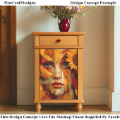 Portret van een vrouw met zonnebloem DS8R Decoupag Tissuepapier