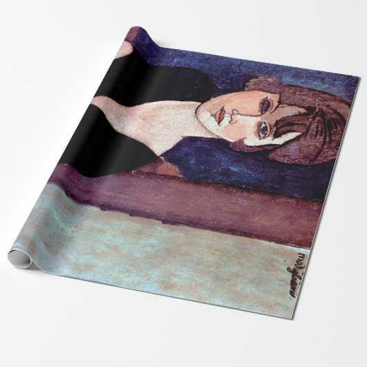 Portret van een vrouw, Modigliani Cadeaupapier (Uitgerold)