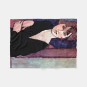 Portret van een vrouw, Modigliani Fleece Deken (Voorkant (Horizontaal))