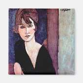 Portret van een vrouw, Modigliani Magneet (Voorkant)
