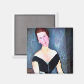 Portret van een vrouw, Modigliani Magneet (Voorkant / Achterkant)