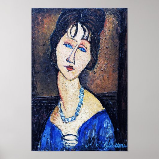 Portret van een vrouw, Modigliani Poster (Voorkant)