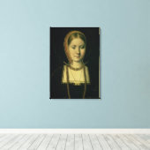 Portret van een vrouw, mogelijk Catherine van Arag Canvas Afdruk (Insitu (Houten vloer))