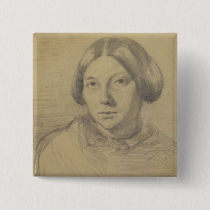 Portret van een vrouw, mogelijk George Sand (1804- Vierkante Button 5,1 Cm
