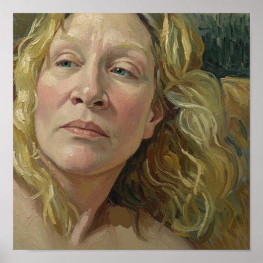 Portret van een vrouw naar Van Gogh Poster (Voorkant)