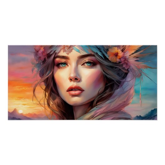 portret van een vrouw perfect poster (Voorkant)