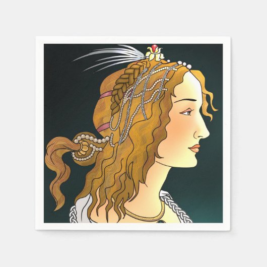 Portret van een Vrouw Servetten (Voorkant)