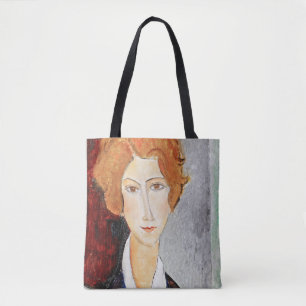 Portret van een vrouw tote bag