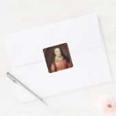 Portret van een vrouw, traditioneel geïdentificeer vierkante sticker (Envelop)