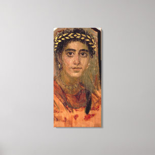 Portret van een vrouw uit Fayum, Romano-Egyptenaar Canvas Afdruk