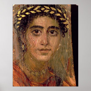 Portret van een vrouw uit Fayum, Romano-Egyptenaar Poster