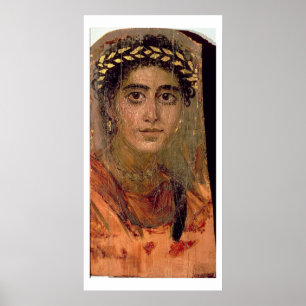 Portret van een vrouw uit Fayum, Romano-Egyptenaar Poster