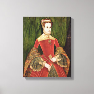 Portret van een vrouw van 16 jaar oud, eerder geïd canvas afdruk