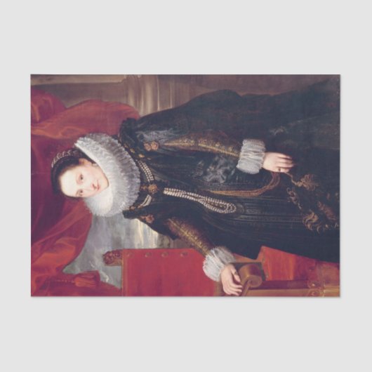 Portret van een vrouw van Cornelis de Vos Tissuepapier (Voorkant)