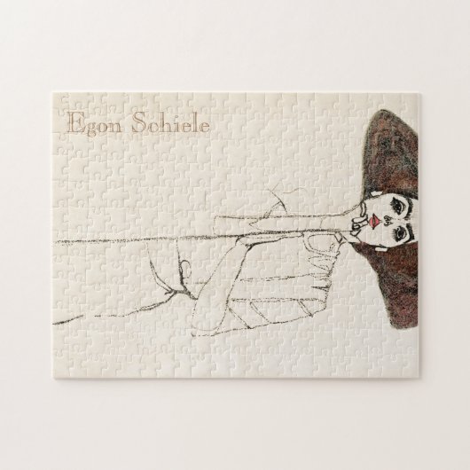 Portret van een vrouw van Egon Schiele Legpuzzel (Horizontaal)