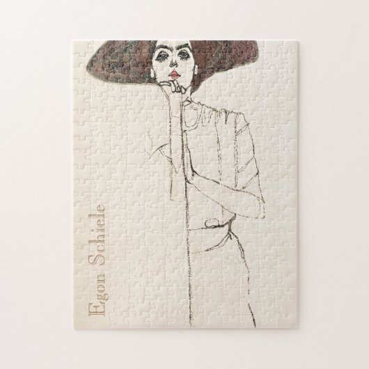 Portret van een vrouw van Egon Schiele Legpuzzel (Verticaal)