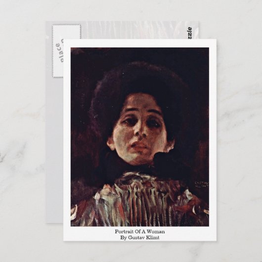 Portret van een vrouw van Gustav Klimt Briefkaart (Voorkant / Achterkant)
