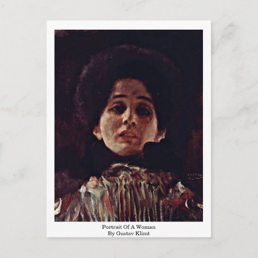 Portret van een vrouw van Gustav Klimt Briefkaart (Voorkant)