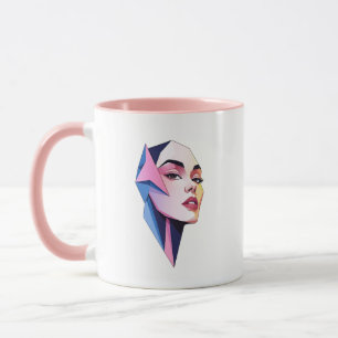 Portret van een vrouw van karakter. mok