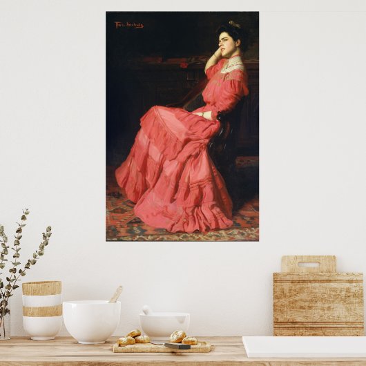  portret van een vrouw van Thomas Anshutz Pos Poster (Keuken)