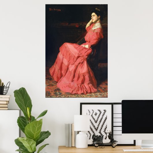  portret van een vrouw van Thomas Anshutz Pos Poster (Thuiskantoor)