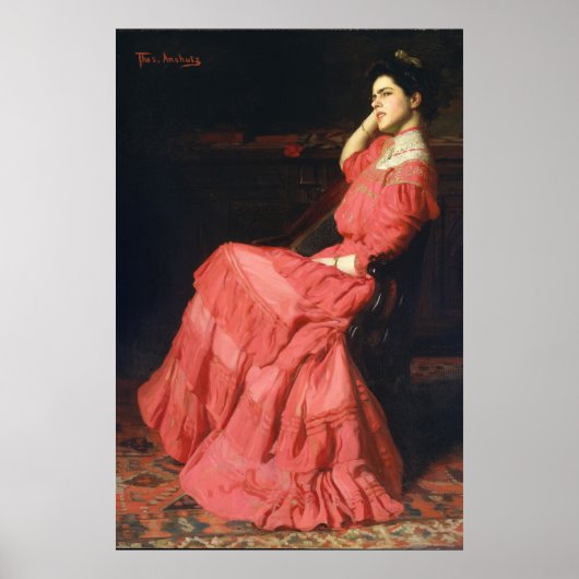 portret van een vrouw van Thomas Anshutz Pos Poster (Voorkant)