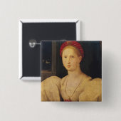 Portret van een vrouw vierkante button 5,1 cm (Voorkant /achterkant)