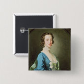 Portret van een vrouw vierkante button 5,1 cm (Voorkant /achterkant)