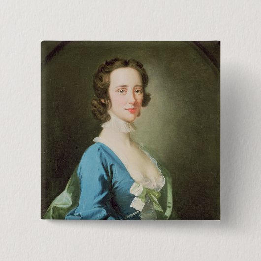 Portret van een vrouw vierkante button 5,1 cm (Voorkant)