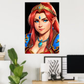 Portret van een vrouwelijke menselijke elf hybride poster (Thuiskantoor)