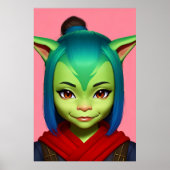 Portret van een vrouwengoblin | AI Art. Poster (Voorkant)